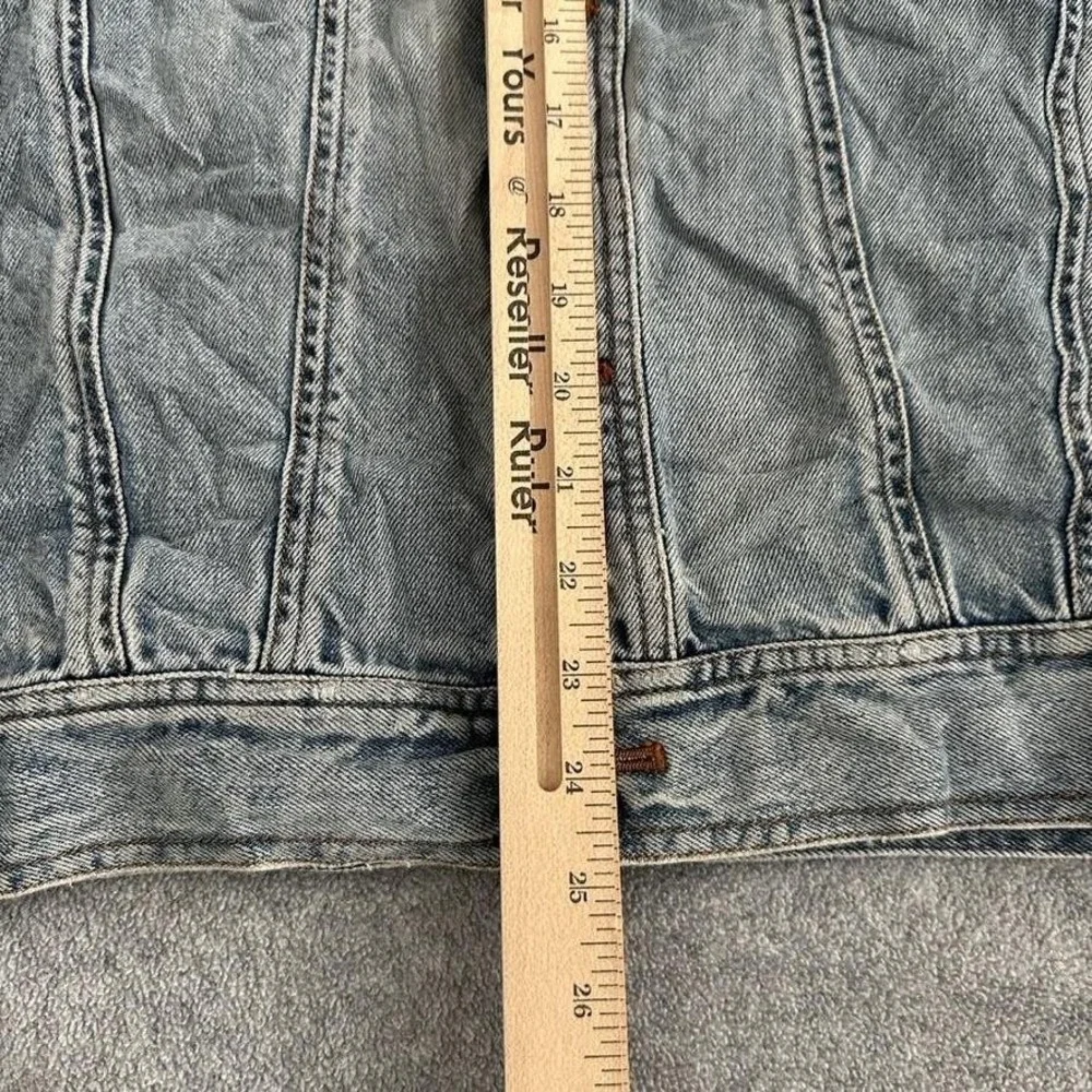 LL Bean Denim Jacket Mens Large Blue‎ Trucker Workwear Distressed Indie Grunge